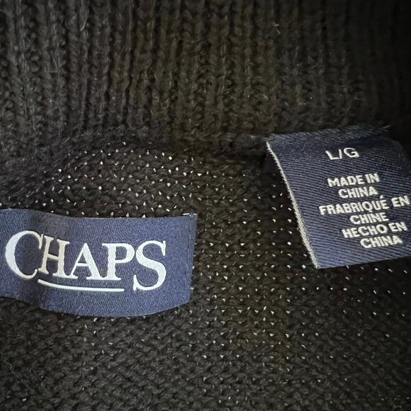 Chaps Men’s XL Shawl Collar Sweater Fair Isle Nordic Knit Pullover Winter Y2K - Picture 3 of 6